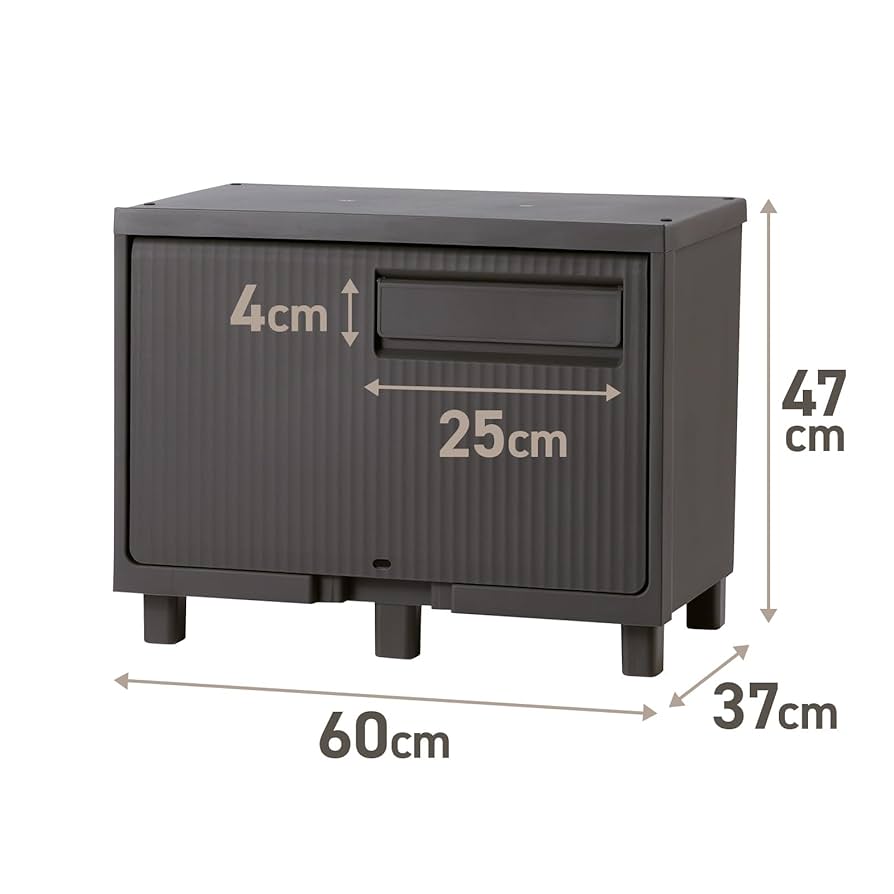 エッグ　宅配ボックス PYKES PEAK 上開き宅配ボックス チャコールBK 幅41.5cm高さ86cm